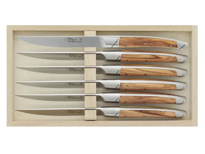 Coffret 6 couteaux de table Avantage Le Thiers Goyon-Chazeau manches olivier