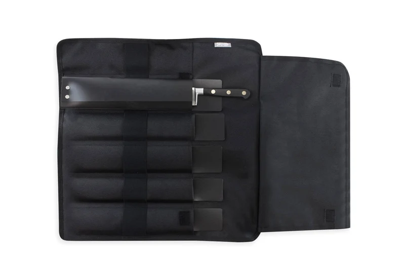 Trousse vide CHEF ROLL haut de gamme pour 10 couteaux et ustensiles - Noir