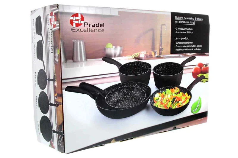 Batterie de cuisine aluminium forgé Pradel Excellence 5 pièces tous feux/ induction