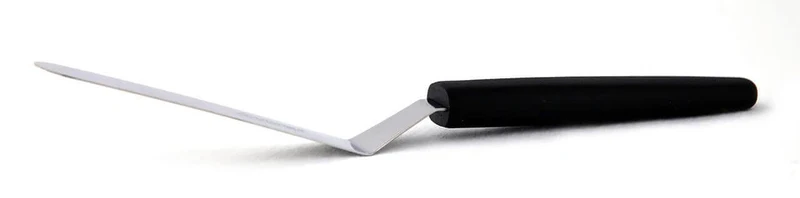 Spatule coudée professionnelle acier inox 9cm manche PP noir