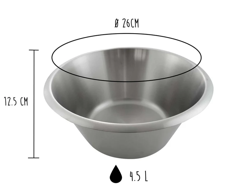 Bassine pâtissière professionnelle Matfer 100% acier inox - Diamètre 26cm