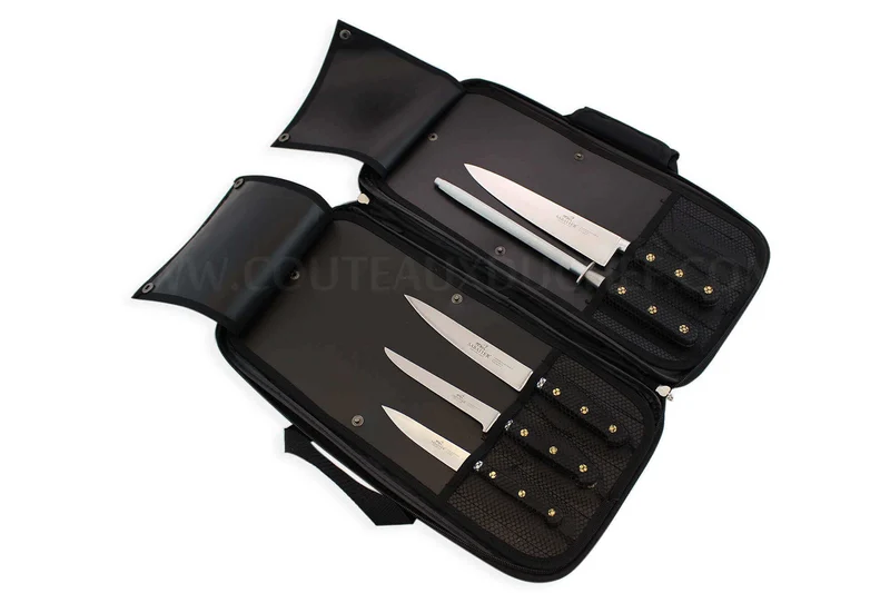 Mallette de 4 couteaux + 1 fusil Sabatier Chef fabrication française