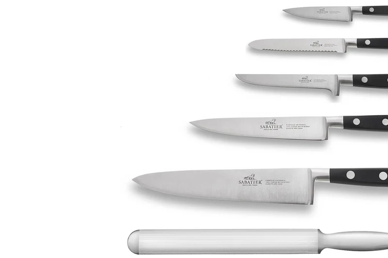 Malette de 5 couteaux + 1 fusil Sabatier Idéal Inox 100% forgés et français