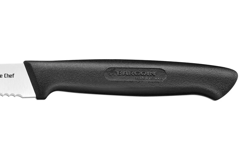 Couteau d'office Bargoin Creative Chef lame dentelée 10cm manche surmoulé noir