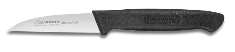 Couteau d'office Bargoin Creative Chef lame droite 8cm manche surmoulé noir