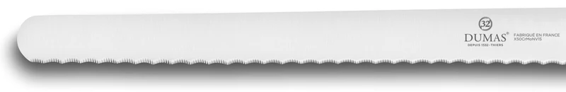 Couteau à pâté en croûte 32 Dumas Affil inox 27cm microdenté manche 3 rivets