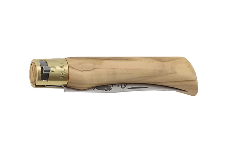 Couteau artisanal Old Bear L lame inox 9cm manche olivier avec virole