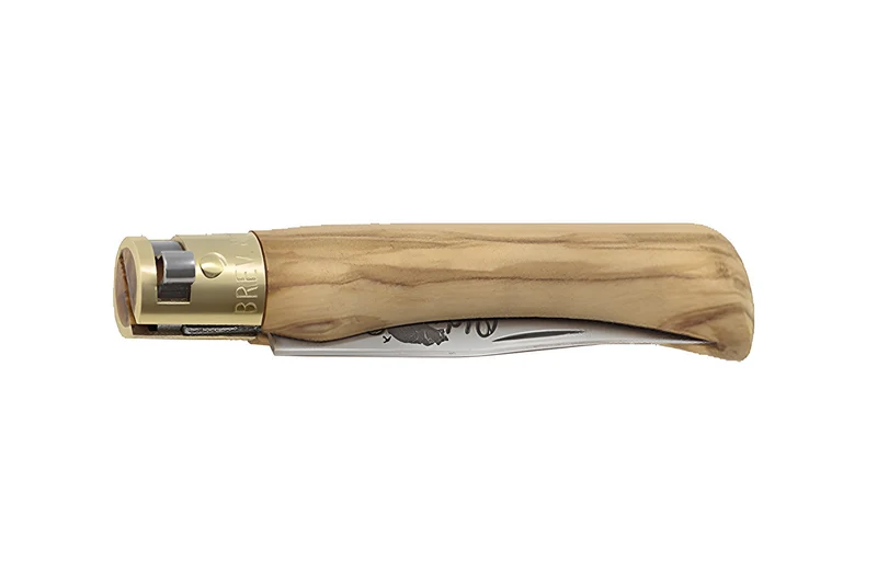 Couteau artisanal Old Bear S lame inox 7cm manche olivier avec virole
