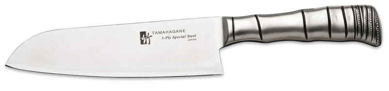 Couteau santoku japonais Tamahagane Bamboo lame 17.5cm acier VG5 3 couches