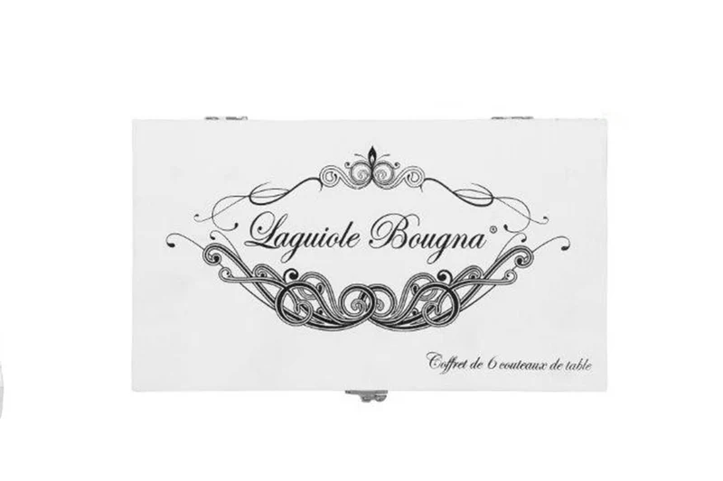 Coffret de 6 couteaux de table Prestige Laguiole Bougna manches bois colorés