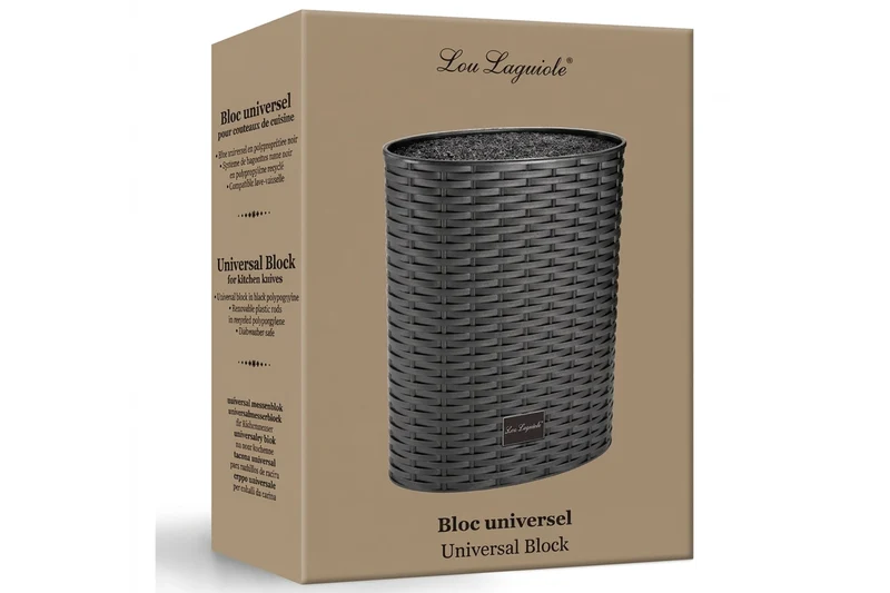 Bloc universel ovale tressé noir LOU LAGUIOLE intérieur fibres