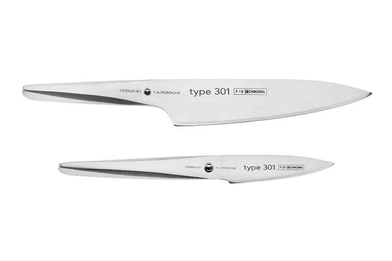 Coffret 2 couteaux Chroma Type 301 Design by F.A. Porsche Office 8cm + Chef 20cm