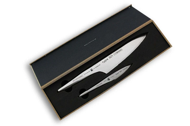 Coffret 2 couteaux Chroma Type 301 Design by F.A. Porsche Office 8cm + Chef 20cm