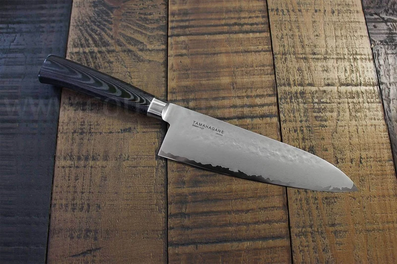 Couteau de chef japonais Tamahagane Tsubame lame martelée 15cm acier VG5