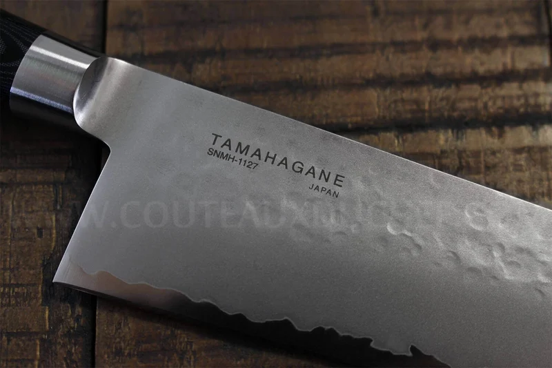 Couteau de chef japonais Tamahagane Tsubame lame martelée 15cm acier VG5