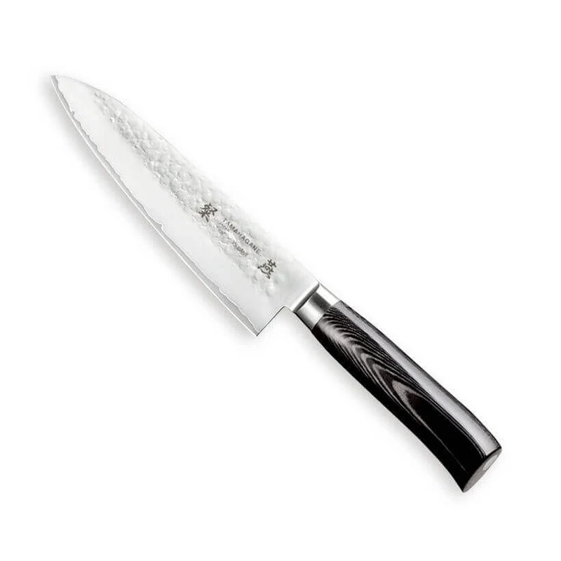 Couteau de chef japonais Tamahagane Tsubame lame martelée 18cm acier VG5