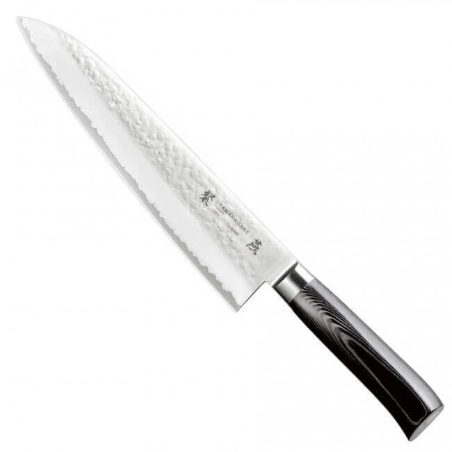 Couteau de chef japonais Tamahagane Tsubame lame martelée 24cm acier VG5