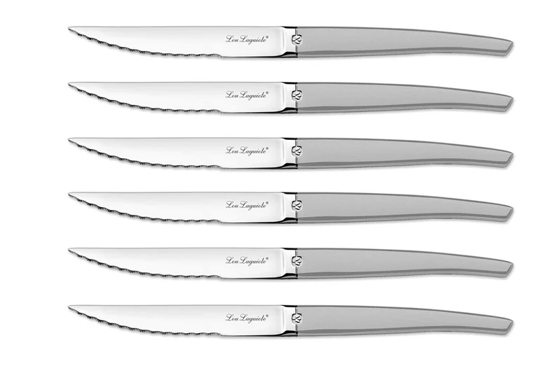 Coffret de 24 couverts de table Lou Laguiole Jet Sablé gris inox 18/0