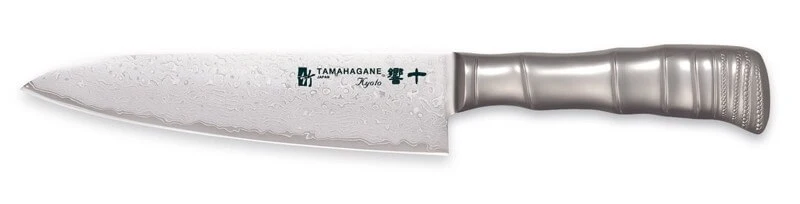Couteau de chef japonais Tamahagane Bamboo Kyoto lame 18cm acier Damas VG5