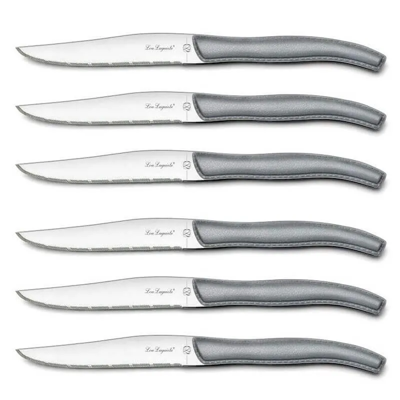 Coffret 6 couteaux à steak dentelés LOU LAGUIOLE Sky manches gris