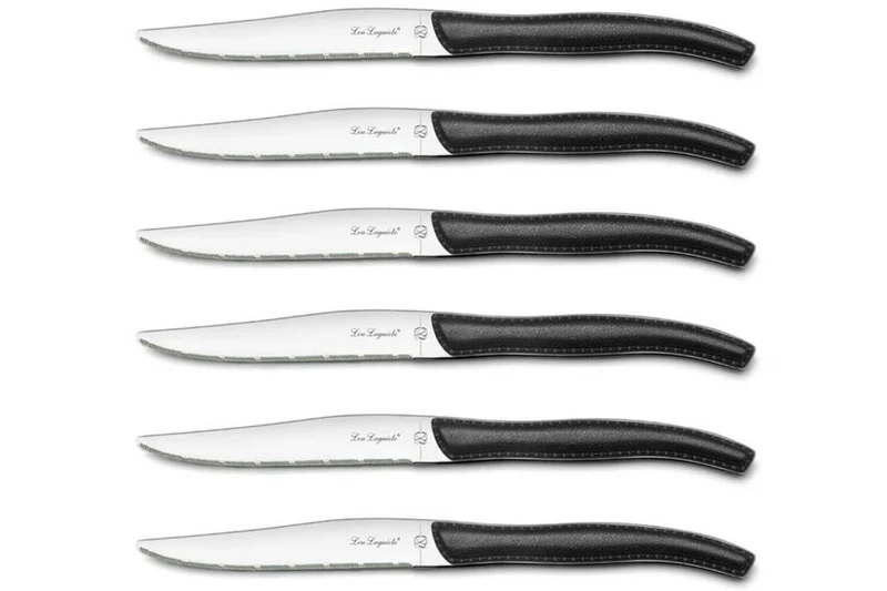 Coffret 6 couteaux à steak dentelés LOU LAGUIOLE Sky manches noirs
