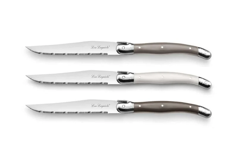 Coffret 6 couteaux à steak dentelés Lou Laguiole Tradition manches 3 coloris
