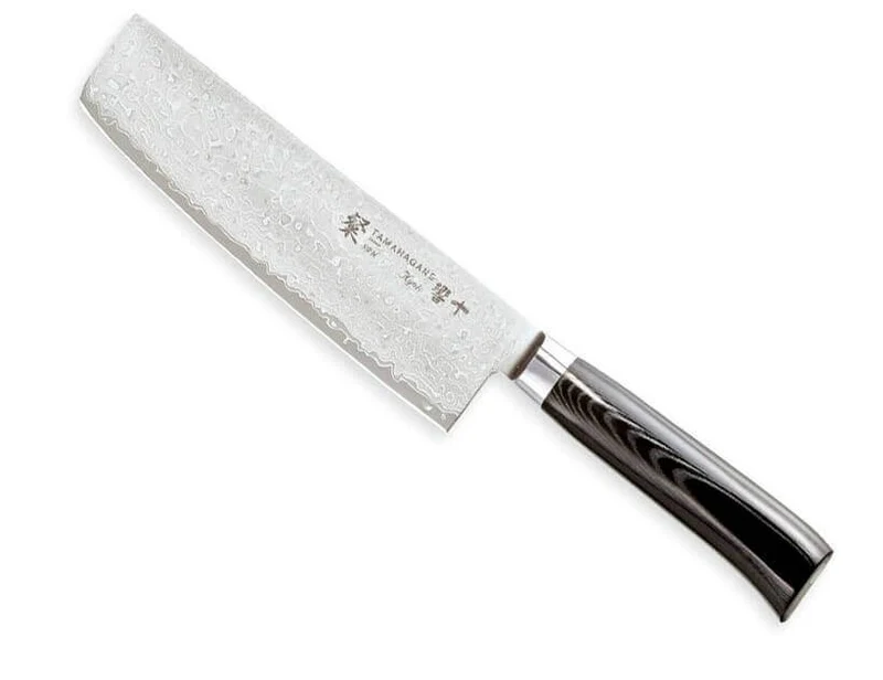 Couteau nakiri japonais Tamahagane Kyoto lame 18cm acier damas VG5