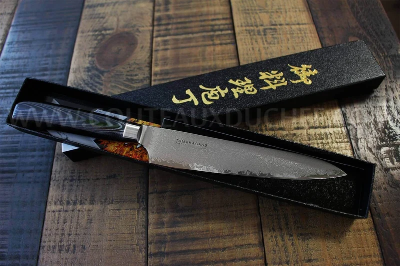 Couteau universel japonais Tamahagane Kyoto lame 15cm acier damas VG5