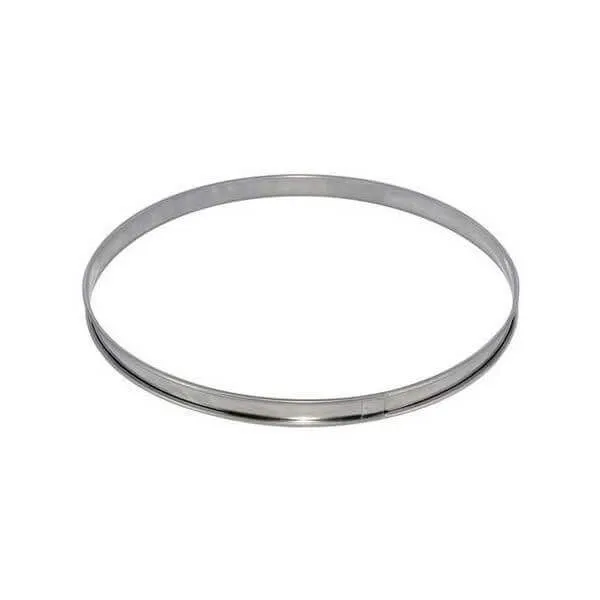 Cercle à tarte De Buyer acier inox bord roulé 24cm - hauteur 2cm