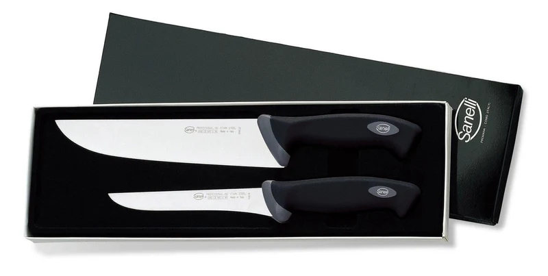 Coffret de 2 couteaux de boucher professionnels SANELLI Gourmet désosseur 16cm + boucher 22cm