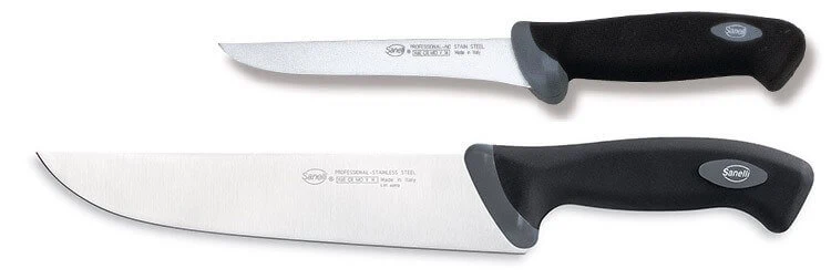 Coffret de 2 couteaux de boucher professionnels SANELLI Gourmet désosseur 16cm + boucher 22cm