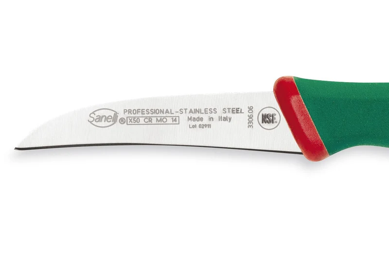 Couteau bec d'oiseau professionnel SANELLI Premana lame 6cm manche vert
