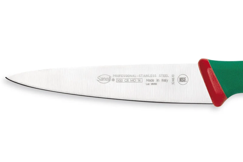 Couteau d'office professionnel SANELLI Premana lame semi-rigide 10cm manche vert