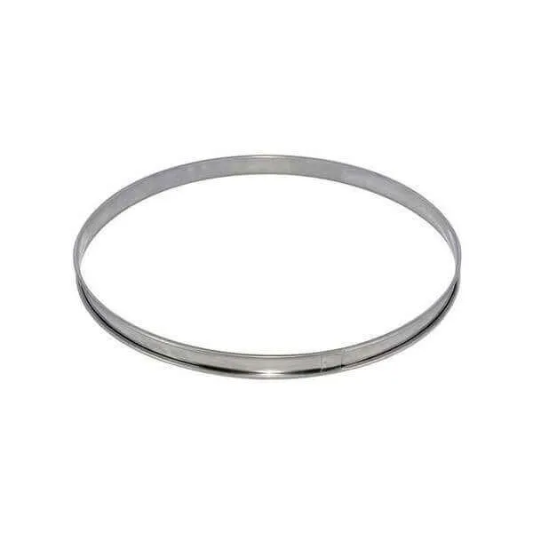 Cercle à tarte De Buyer acier inox bord roulé 10cm - hauteur 2cm