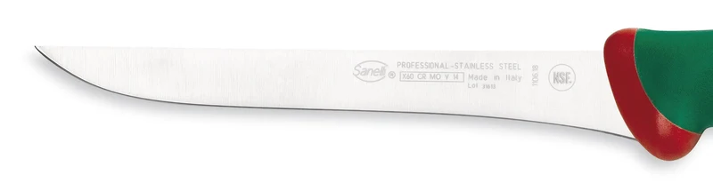 Couteau à désosser professionnel SANELLI Premana lame fine 18cm manche vert