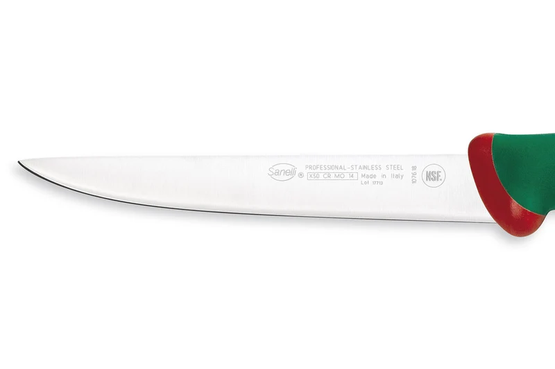 Couteau filet de sole professionnel SANELLI Premana lame flexible 18cm manche vert