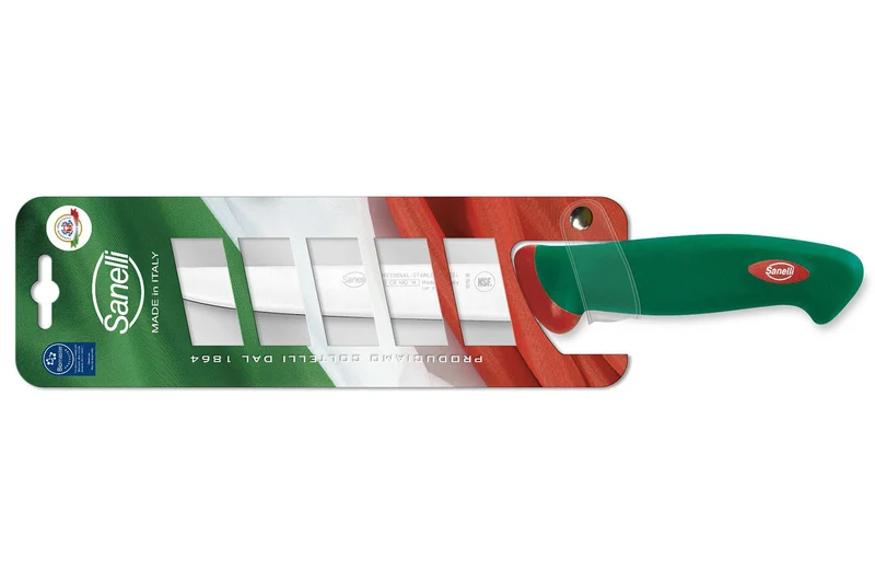 Couteau filet de sole professionnel SANELLI Premana lame flexible 18cm manche vert