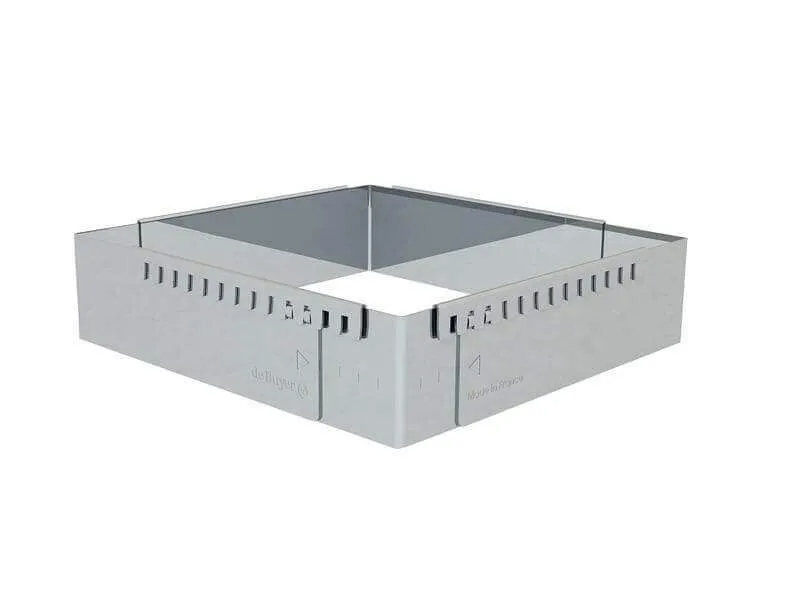 Cadre à entremets carré De Buyer extensible tout inox