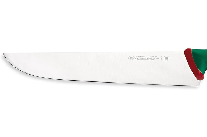 Couteau de boucher professionnel SANELLI Premana lame 33cm manche vert