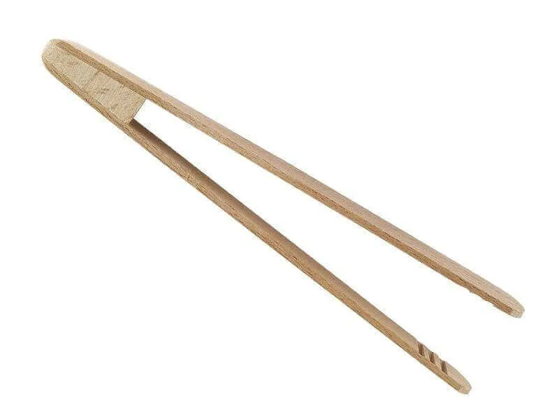 Pince à toasts ergonomique en hêtre 18cm nervurée