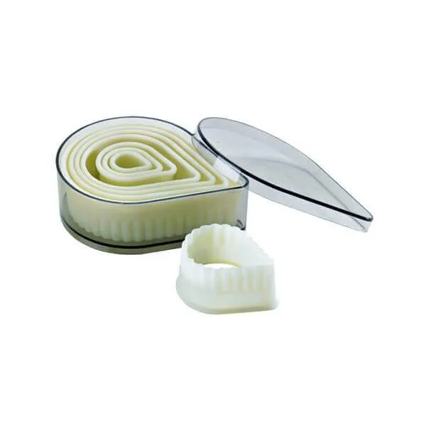 Boite de 7 découpoirs polyglass professionnels forme pointue cannelée