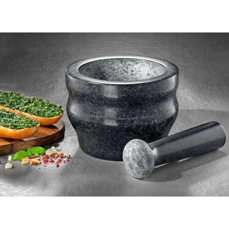 Mortier et pilon Cole & Mason en granit noir élégant - Diamètre 14cm