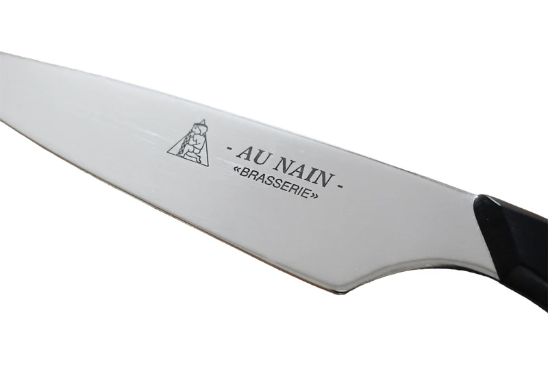 Bloc universel Au Nain Brasserie 6 couteaux à steak manches noirs