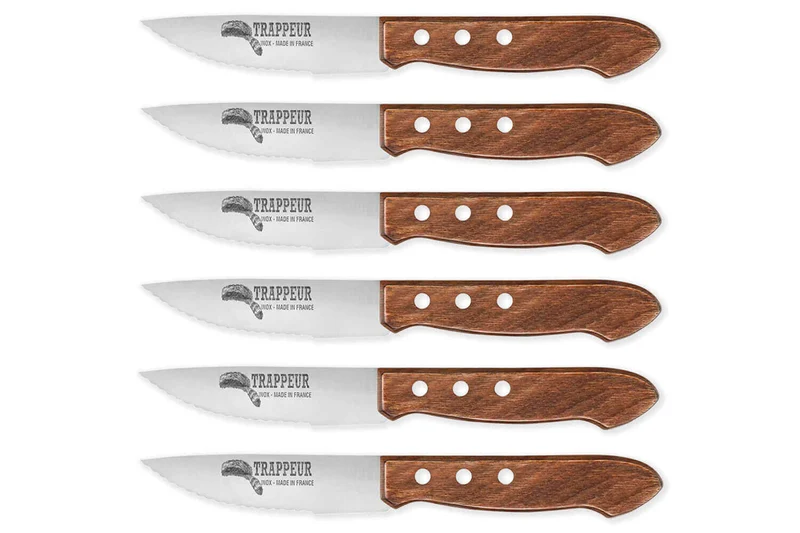 Coffret 6 couteaux à steak Trappeur Au Nain lames dentelées - Qualité française