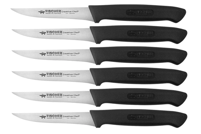 Boite de 6 couteaux à steak Fischer 100% français lames lisses