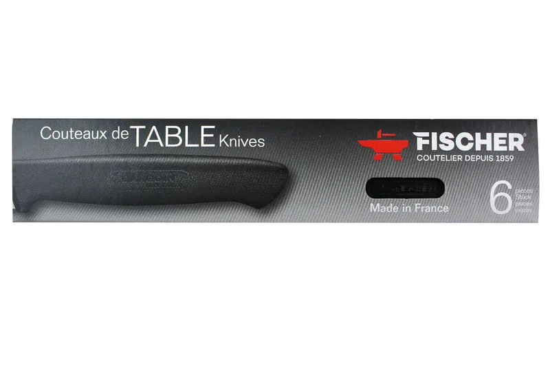 Boite de 6 couteaux à steak Fischer 100% français lames lisses