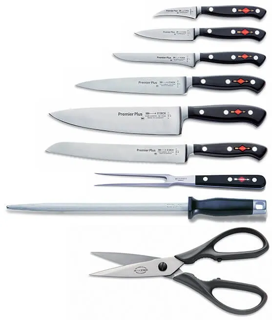 Bloc en bois 6 couteaux forgés + 3 accessoires DICK Premier Plus