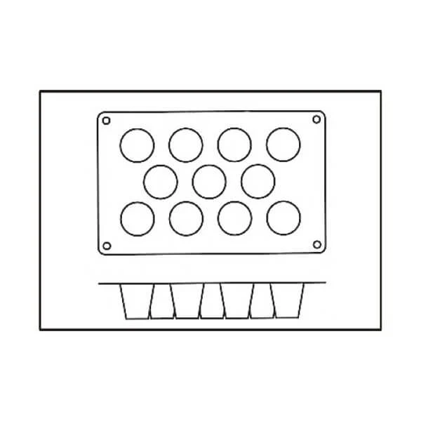 Moule en silicone professionnel Silikomart Silicon Flex 300x175mm 11 babas 4.5cm