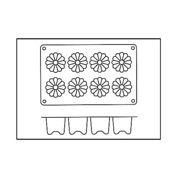 Moule en silicone professionnel Silikomart Silicon Flex 300x175mm 8 canelés