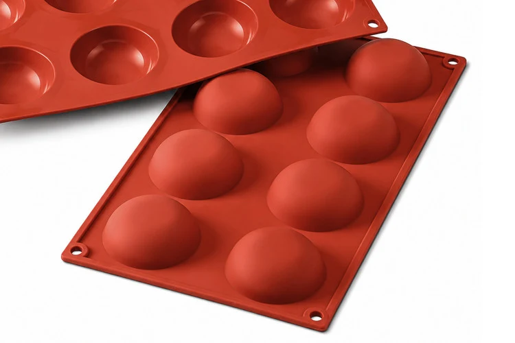 Moule en silicone professionnel Silikomart Silicon Flex 300x175mm 8 pomponnettes 6cm